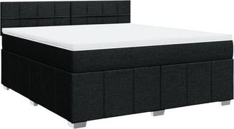 vidaXL Vidaxl - Cama Box Spring Con Colch&oacute;n Tela Negro 180x200 Cm