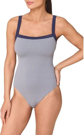 Andie Swim The Davenport Square Neck One-Piece Swimsuit in Juniper at Nordstrom, Size Xx-Large