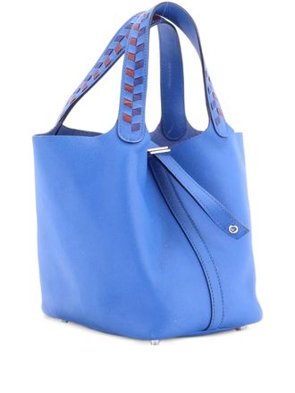 Hermès Picotin Lock Bag Tressage Epsom PM bucket bag - Blu