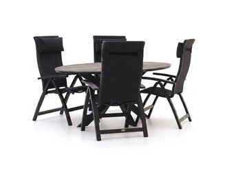 Bellagio la vita attrattiva Bellagio Fermo/Fidenza ovaal 180cm dining tuinset 5-delig verstelbaar
