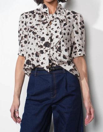 Greylin Delilah Puff Sleeve Blouse In Ivory