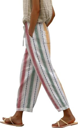 Generic Striped Bell Bottom Jeans for Women Ladies Straight Leg Jeans Ribbed Black Leggings Work Leggings for Women Office Casual Dress Slacks for Black Wide 