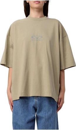 VETEMENTS Casual T-shirt met ronde hals - Dames - T-shirts - Beige - M - Katoen - Tops