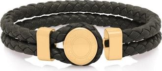 Tom Ford LEATHER PRESS STUD BRACELET Size: XL, colour: GREEN