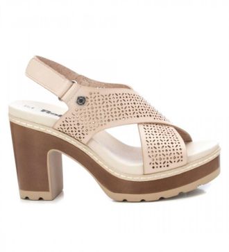 Xti Womens Cross Strap Heeled Sandals In Ice