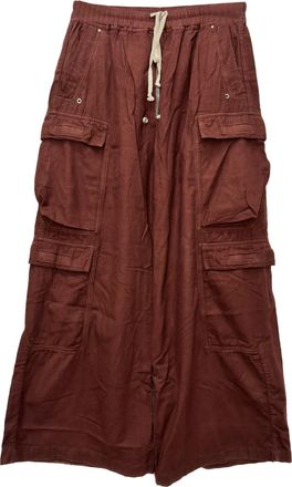 Rick Owens Double Jumbo Belas cargobroek van rood katoen
