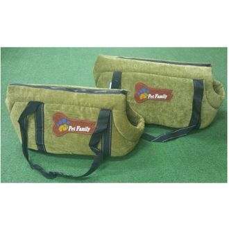 Trade Shop Trade Shop - Set 2 Pz. Terciopelo Verde Bolsas De Viaje Perro Gato Portador Crecimiento S M 38x22x22 - 44x27x26 Familia De Mascotas