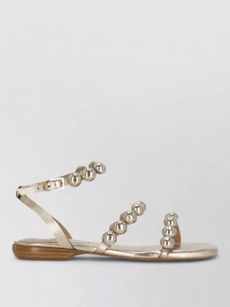 Ash flat sandals beaded embellishments metallic finish