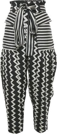 Stella McCartney Gestreepte broek met jacquard - Zwart