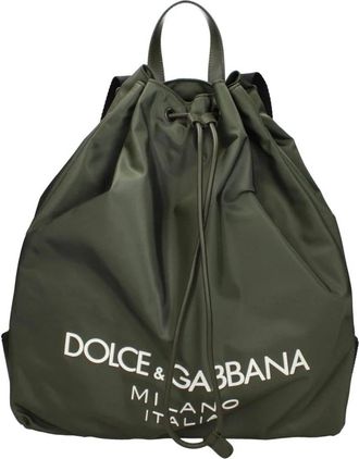 Dolce & Gabbana Groene Nylon Rugzak met Meerdere Compartimenten - Heren - Rugzakken - Groen - ONE Size - Nylon - Tassen
