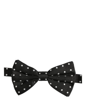Dolce & Gabbana Polka Dot Silk Bow Tie - Black