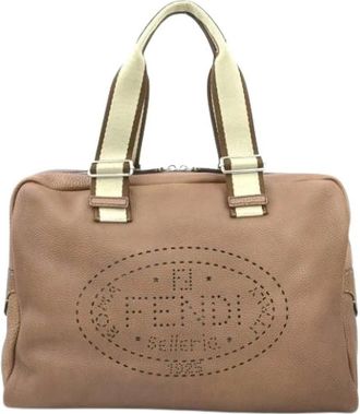 Fendi Pre-owned Handbags, female, Brown, Size: ONE SIZE Pre-owned Vintage Canvas Handbag