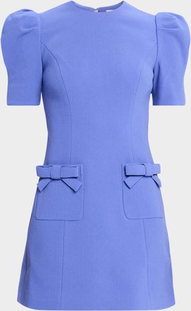Rebecca Vallance Violetta Puff-Sleeve Crepe Mini Dress