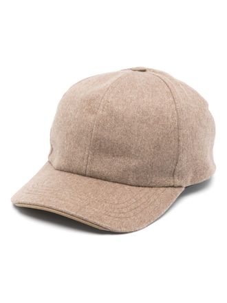 Sease six-panel cashmere cap - men - Polyurethane/Cashmere - L/XL - Brown