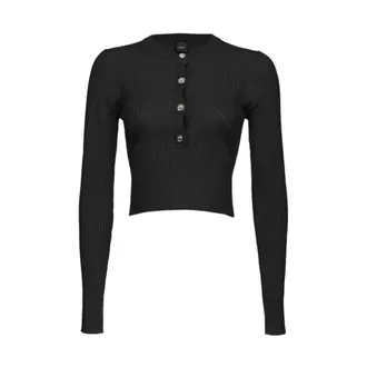 Pinko Stylish Knit Top - female - PINKO - Cardigans - Black - XS - Knitwear