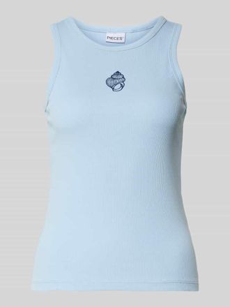 Pieces Slim Fit Top aus Baumwoll-Mix Modell MAY in Hellblau, Gr&ouml;&szlig;e XL