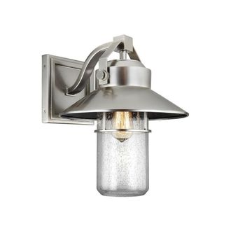 Loops Outdoor IP44 1 Bulb Wall Light Lantern Painted Brushed Steel LED E27 60W d00634 in Metallics