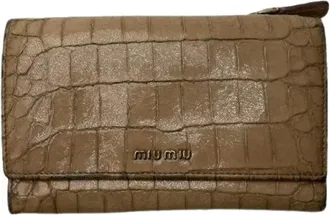 Miu Miu Pre-owned Wallets, female, Beige, Size: ONE SIZE Pre-owned Leather Wallet