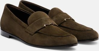 Max Mara Embellished suede loafers