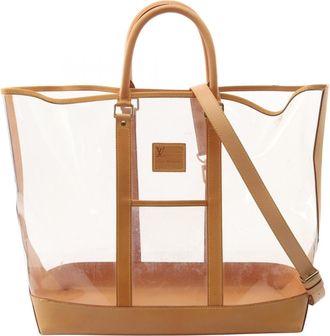 Louis Vuitton Brown Clear Vinyl Leather Tote Bag (Pre-Owned)