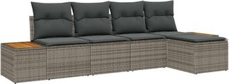 vidaXL Vidaxl - Conjunto de sofá de jardín 5 pcs Gris 184 x 62 x 85 cm
