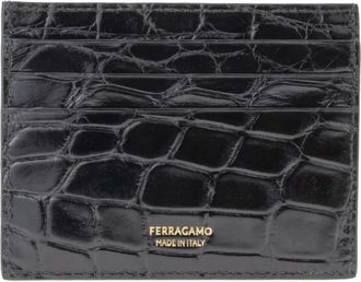 Ferragamo Gancini cardholder - men - Alligator - One Size - Black