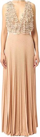 Elisabetta Franchi Kleedjes, Dames, Beige, S, Vestito