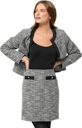 M&Co Womens Boucle Tweed A-Line Skirt - Womens Black