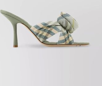 Burberry embroidered linen mules