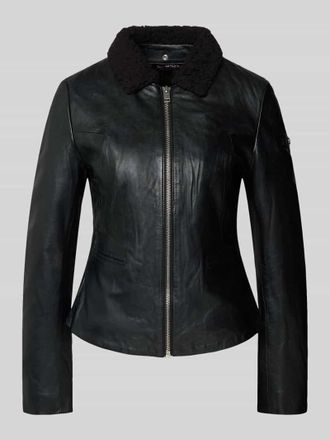 Cabrini Lammnappa Jacke mit Eingrifftaschen in Black, Größe 34