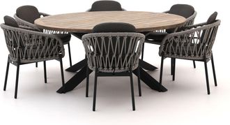 Bellagio la vita attrattiva Bellagio Cupello/ROUGH-Y &oslash; 180cm dining tuinset 7-delig