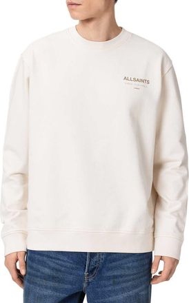 AllSaints Underground Logo Organic Cotton Graphic Sweatshirt in Swan White at Nordstrom, Size Xx-Large