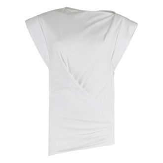 Isabel Marant T-Shirts, female, White, Size: XS Cotton Draped T-shirt