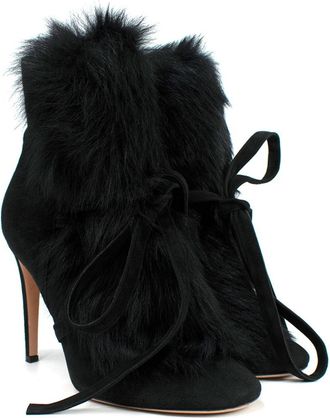 Gianvito Rossi Moritz Fur And Suede Ankle Boots Size 39