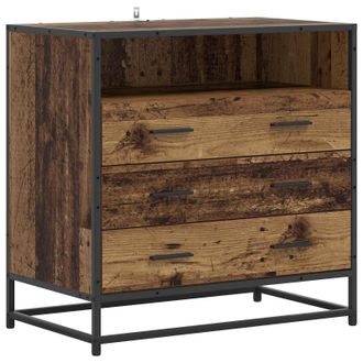 vidaXL Cajonera 3-caj&oacute;n Madera Envejecida 70 X 41 X 70 Cm Vidaxl
