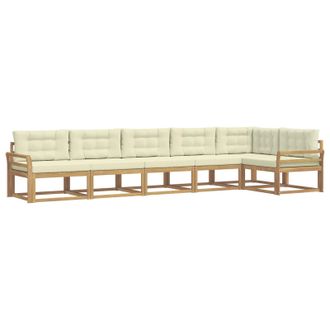 vidaXL Conjunto De Sof&aacute;s De Exterior 4 Pcs Blanco Y Crema Poli&eacute;ster Vidaxl