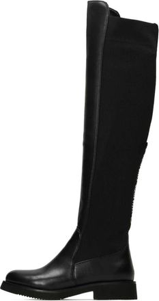 Kazar Zwarte leren over-de-knie laarzen voor dames - Dames - Over de knie laarzen - Zwart - 37 EU - Leer - Schoenen
