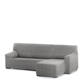 Eysa Funda sof&aacute; chaise longue el&aacute;stica derecha b/c gris claro 250 - 360 cm