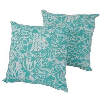 Blazing Needles 17-inch Outdoor Spun Polyester Throw Pillows (Set of 2)