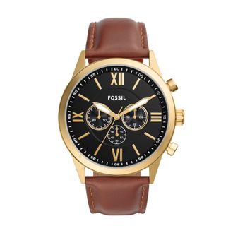 Fossil Mens Flynn 48mm Chronograph, Gold-Tone Stainless Steel Watch, BQ2261
