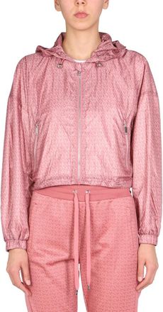 Michael Michael Kors Womens Logo Sweatshirt Pink Recycled Polyester Jacket
