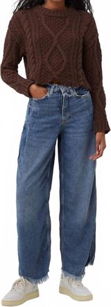 Free People Cutting Edge Cable Sweater In Chocolate