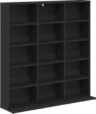 vidaXL Cabinet Para Cds Roble Negro 96 X 23,5 X 97,5 Cm Vidaxl