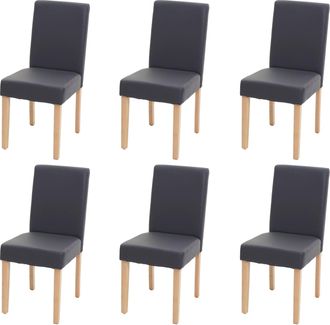 Hhg Hhg - Nunca Usado] Lote De 6 Sillas De Comedor Silla De Cocina Littau, Polipiel, Gris Mate, Patas Claras