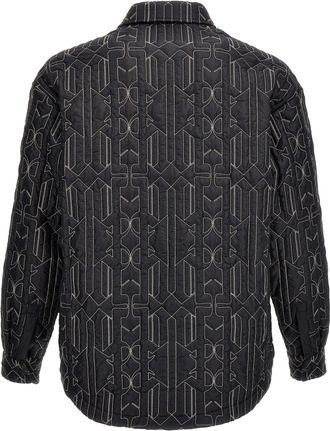 Palm Angels Quilted Nylon Monogram Jacket - Black