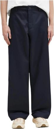 Champion Geweven broek met rechte zoom - Heren - Wijde Broeken - Blauw - M - Katoen - Broeken