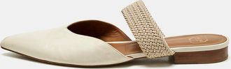 Malone Souliers Cream Leather And Elastic Maisie Mules