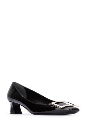 Roger Vivier Womens Dec.trompette T.45 B999 Calfskin Pal Ballerine Flat Shoes