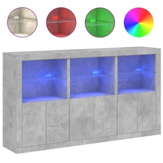Berkfield Home Sideboard with LED Lights Concrete Grey 181.5x37x100 cm