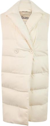 Herno Lange Gewatteerde Gilet - Dames - Bodywarmers - Wit - XS - Wol - Jassen
